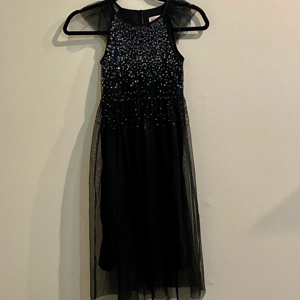 Cat & Jack black sequin/tule party dress! Girls size S (6/6x)